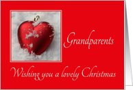 Grandparents - A Lovely Christmas, heart shaped ornaments card