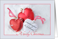 Daughter & Wife - Lovely Christmas, heart shaped ornaments card