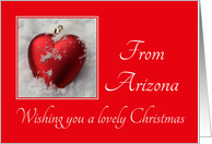 Arizona - Lovely Christmas, heart shaped ornaments card