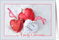 Georgia - Lovely Christmas, heart shaped ornaments card