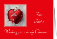 Idaho - Lovely Christmas, heart shaped ornaments card