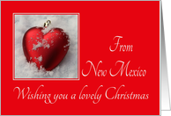 New Mexico - Lovely Christmas, heart shaped ornaments card