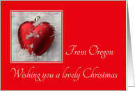 Oregon - Lovely Christmas, heart shaped ornaments card