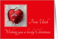 Utah - Lovely Christmas, heart shaped ornaments card