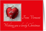 Vermont - Lovely Christmas, heart shaped ornaments card