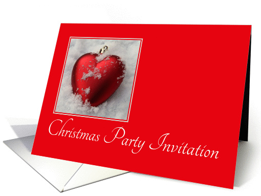 Christmas Party Invitation, heart shaped ornaments card (1113576)