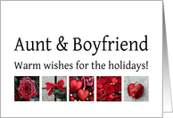 Aunt & Boyfriend - Red Collage warm holiday wishes card