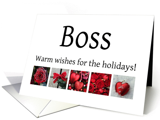 Boss - Red Collage warm holiday wishes card (1115430)