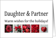 Daughter & Partner - Red Collage warm holiday wishes card