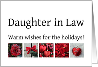 Daughter in Law - Red Collage warm holiday wishes card
