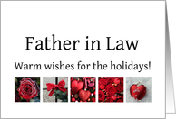 Father in Law - Red Collage warm holiday wishes card
