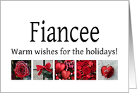 Fiancee - Red Collage warm holiday wishes card