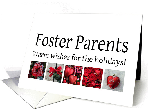 Foster Parents - Red Collage warm holiday wishes card (1115590)
