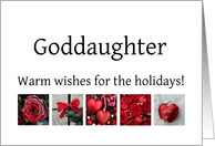 Goddaughter - Red Collage warm holiday wishes card