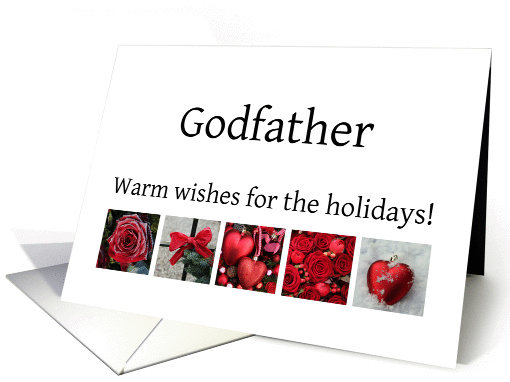 Godfather - Red Collage warm holiday wishes card (1115622)