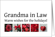 Grandma in Law - Red Collage warm holiday wishes card