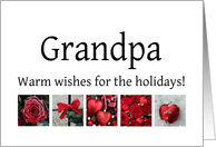 Grandpa - Red Collage warm holiday wishes card