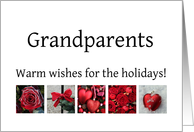 Grandparents - Red Collage warm holiday wishes card