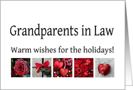 Grandparents in Law - Red Collage warm holiday wishes card