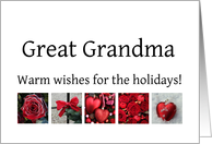 Great Grandma - Red Collage warm holiday wishes card