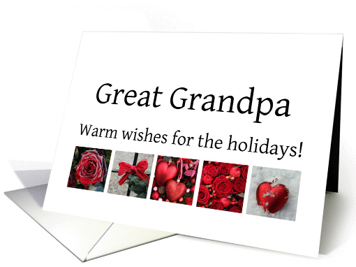 Great Grandpa - Red Collage warm holiday wishes card (1116274)