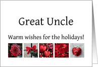 Great Uncle - Red Collage warm holiday wishes card