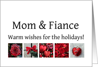 Mom & Fiance - Red Collage warm holiday wishes card