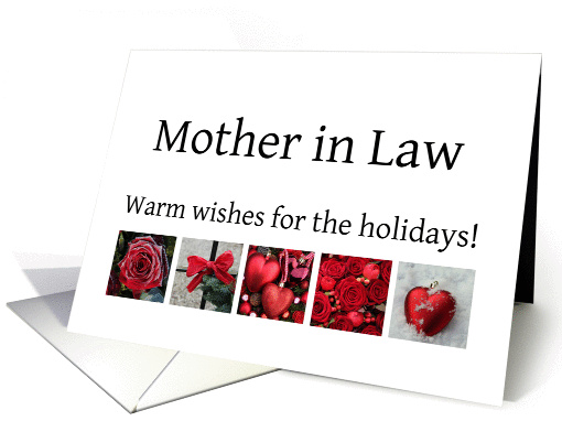 Mother in Law - Red Collage warm holiday wishes card (1116502)