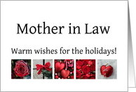 Mother in Law - Red Collage warm holiday wishes card