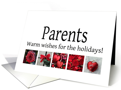 Parents - Red Collage warm holiday wishes card (1116572)