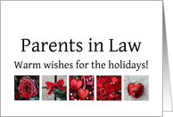 Parents in Law - Red Collage warm holiday wishes card