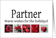 Partner - Red Collage warm holiday wishes card