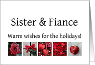Sister & Fiance - Red Collage warm holiday wishes card