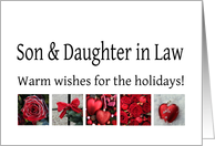 Son & Daughter in Law - Red Collage warm holiday wishes card