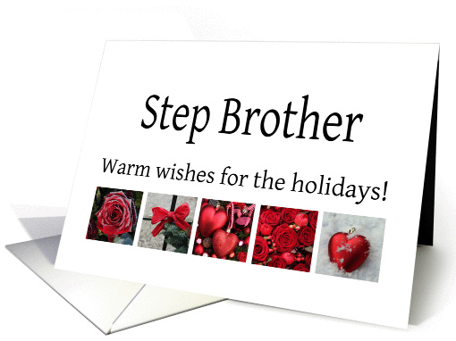 Step Brother - Red Collage warm holiday wishes card (1116850)