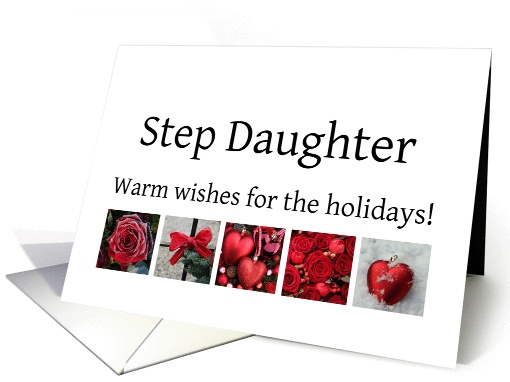 Step Daughter - Red Collage warm holiday wishes card (1116860)
