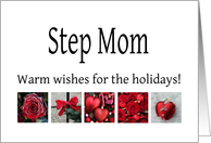 Step Mom - Red Collage warm holiday wishes card