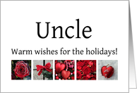 Uncle - Red Collage warm holiday wishes card