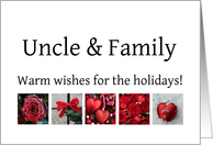 Uncle & Family - Red Collage warm holiday wishes card