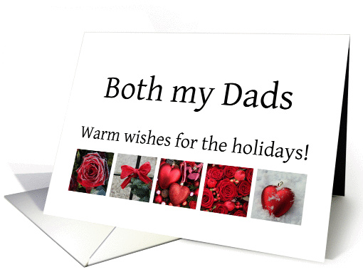 Both my Dads - Red Collage warm holiday wishes card (1116920)