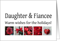 Daughter & Fiancee - Red Collage warm holiday wishes card