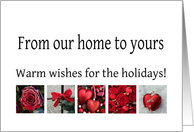 From our home to yours - Red Collage warm holiday wishes card