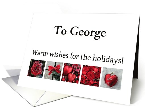 Customize for Any Name - Red Collage warm holiday wishes card