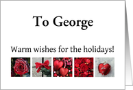 Customize for Any Name - Red Collage warm holiday wishes card