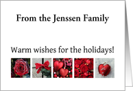 From Customize for Any Name - Red Collage warm holiday wishes card