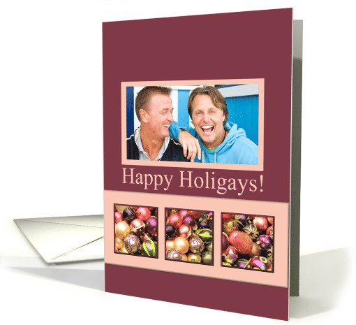 Photocard, Happy Holigays pastel decorated ornaments card (1119338)