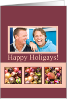 Photocard, Happy Holigays pastel decorated ornaments card
