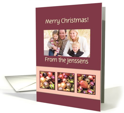Photocard, Customize for Any Name pastel decorated ornaments card