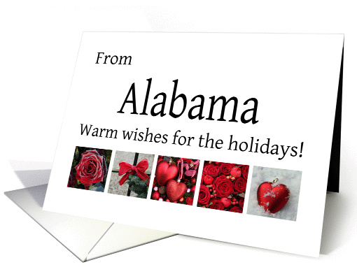 Alabama - Red Collage warm holiday wishes card (1121688)