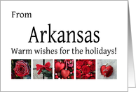 Arkansas - Red Collage warm holiday wishes card